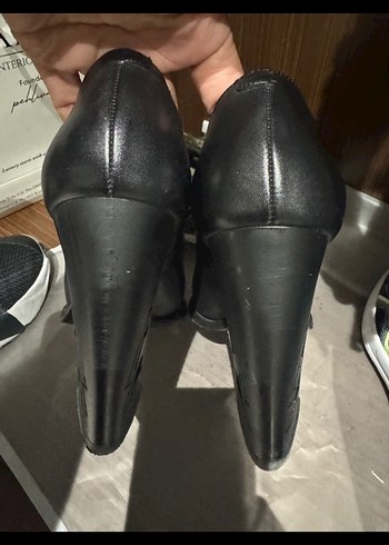 Klasik Siyah Deri Stiletto Topuklu Kadın Ayakkab.beymenden alind - Görsel 3