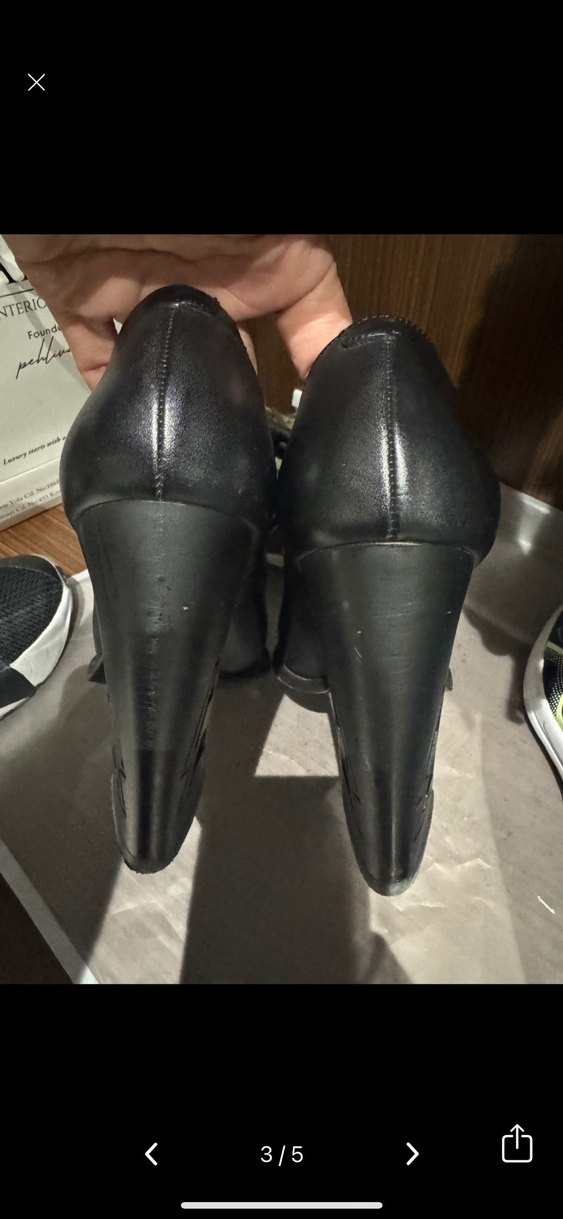 Klasik Siyah Deri Stiletto Topuklu Kadın Ayakkab.beymenden alind - Görsel 3