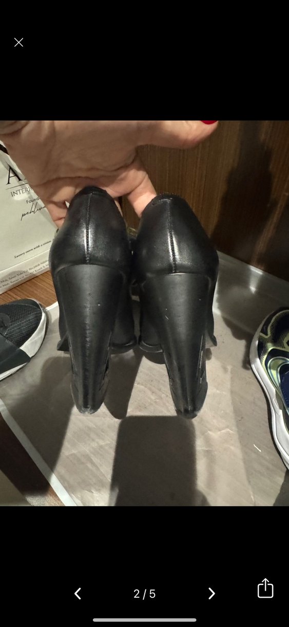 Klasik Siyah Deri Stiletto Topuklu Kadın Ayakkab.beymenden alind - Görsel 2