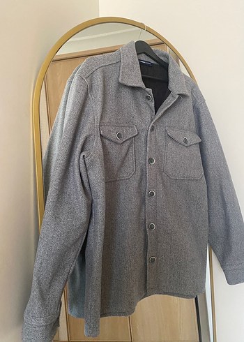 Gri Düğmeli Erkek Yün Ceket - Görsel 5