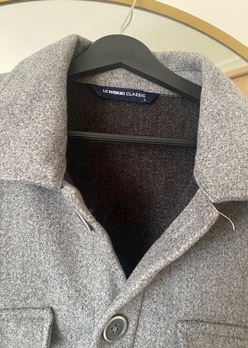 Gri Düğmeli Erkek Yün Ceket - Görsel 6