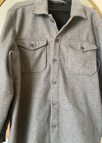 Gri Düğmeli Erkek Yün Ceket - Görsel 2