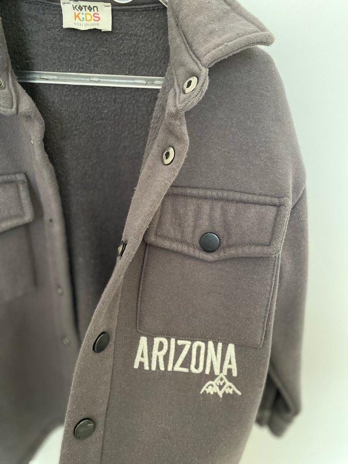 Gri Erkek Çocuk Düğmeli Ceket - Görsel 2