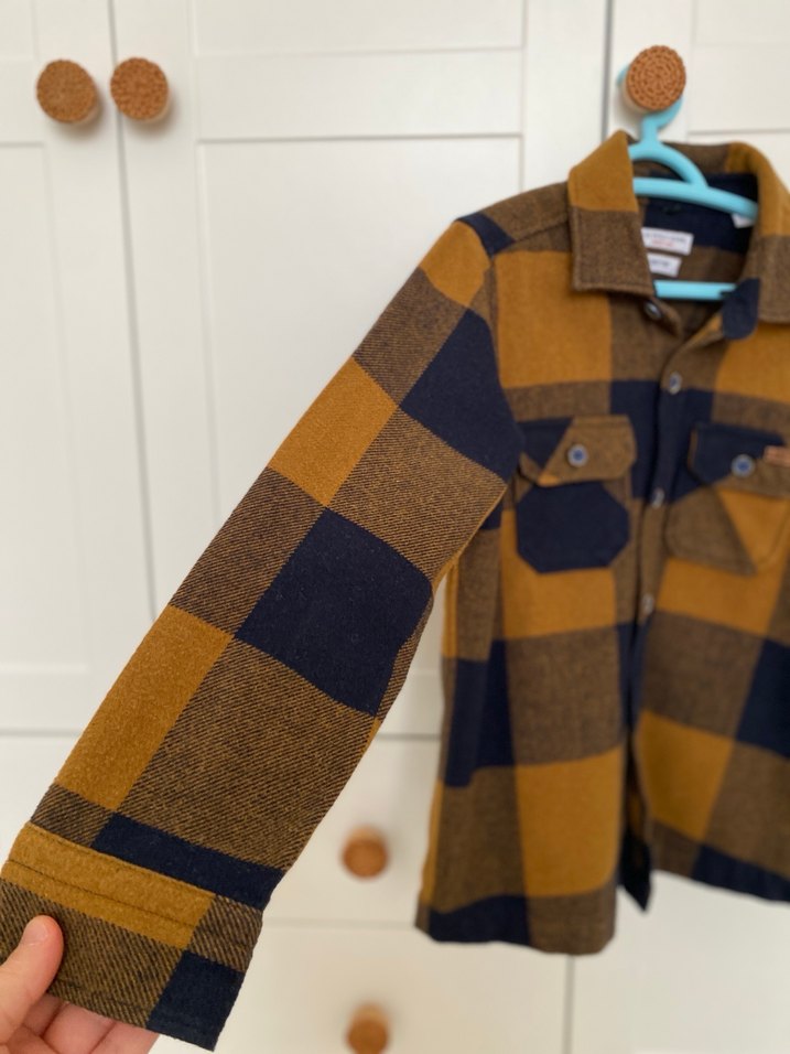 Erkek Çocuk Düğmeli Uzun Kollu Ekose Gömlek - Görsel 2