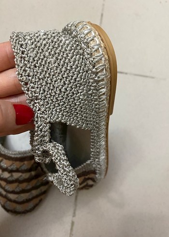 Kadın Örgü Espadril Düz taban iğne oyasından ayakkabı - Görsel 4