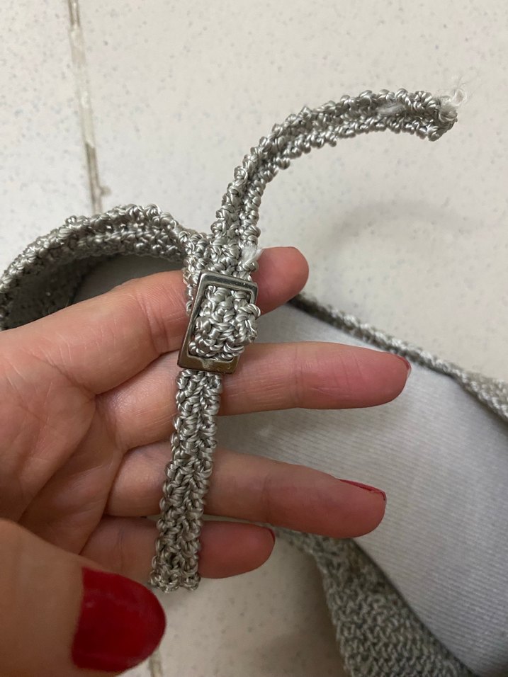 Kadın Örgü Espadril Düz taban iğne oyasından ayakkabı - Görsel 3