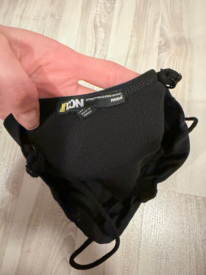 Siyah İnce Askılı Bustiyer - Görsel 3