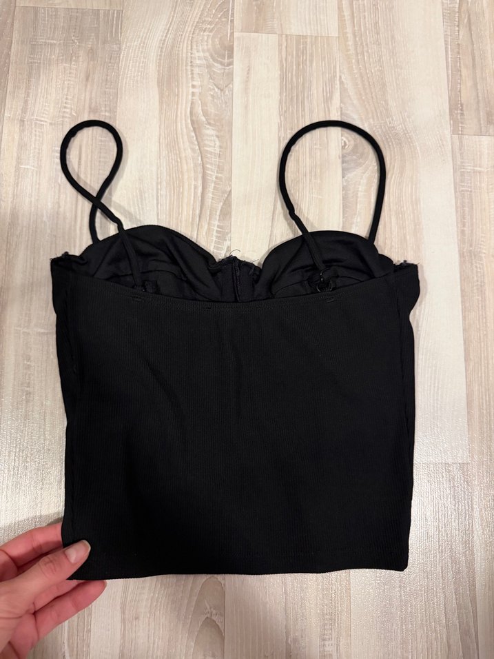 Siyah İnce Askılı Bustiyer - Görsel 2