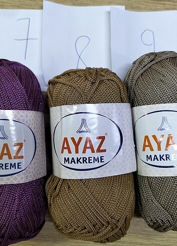  Beden çeşitli Renk Ayaz Polyester Makrome 