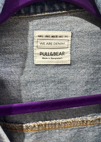 l Beden Pull&Bear kısa koyu mavi kot ceket