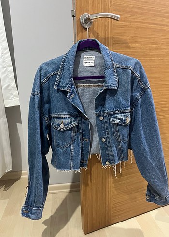 Pull&Bear kısa koyu mavi kot ceket