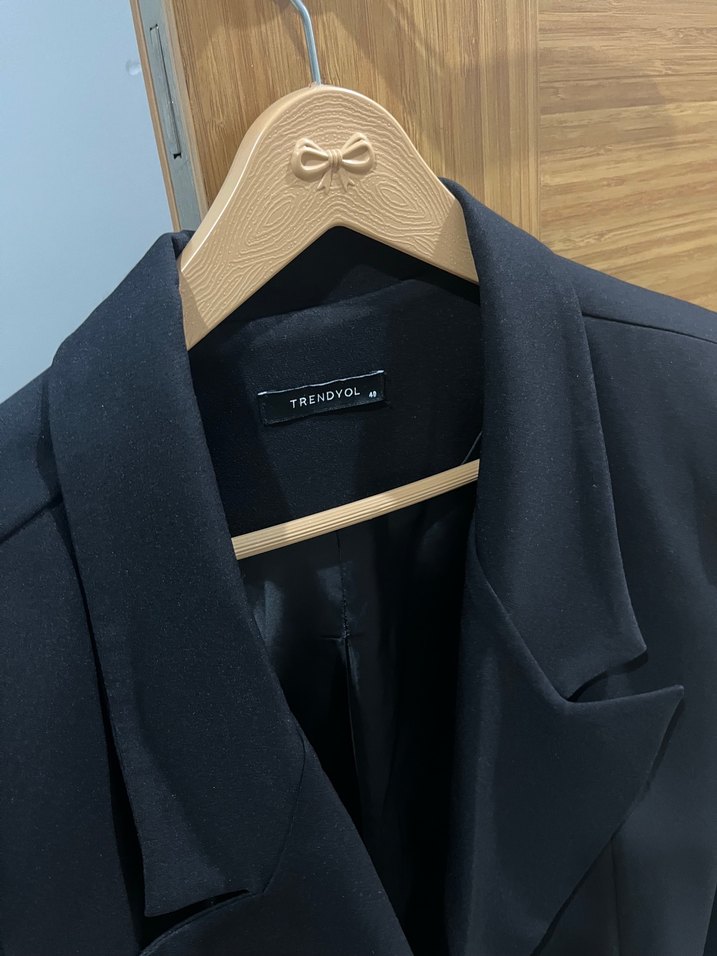Trendyolmilla siyah astarlı blazer ceket - Görsel 4