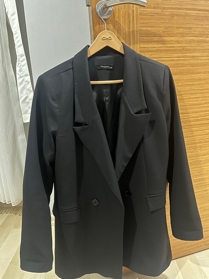 Trendyolmilla siyah astarlı blazer ceket - Görsel 2