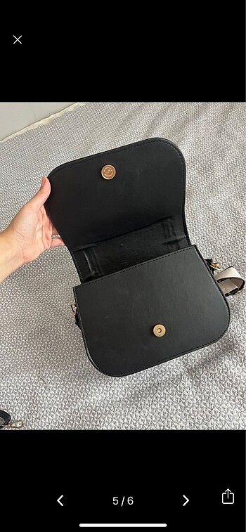 Uzun askılı siyah çanta - Görsel 5