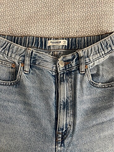 Pull&Bear yırtık paça beli lastikli yüksek bel esnek jean - Görsel 6