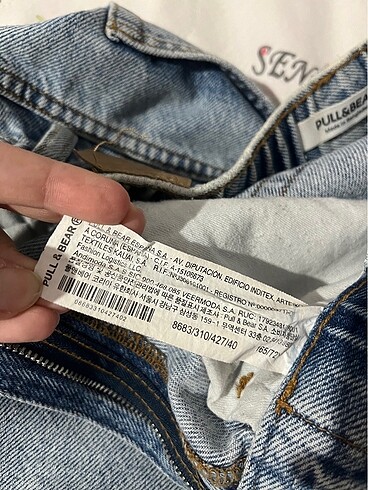 Pull&Bear yırtık paça beli lastikli yüksek bel esnek jean - Görsel 7