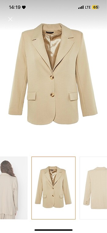 Trendyol & Milla Astarlı vizon blazer ceket ve yelek