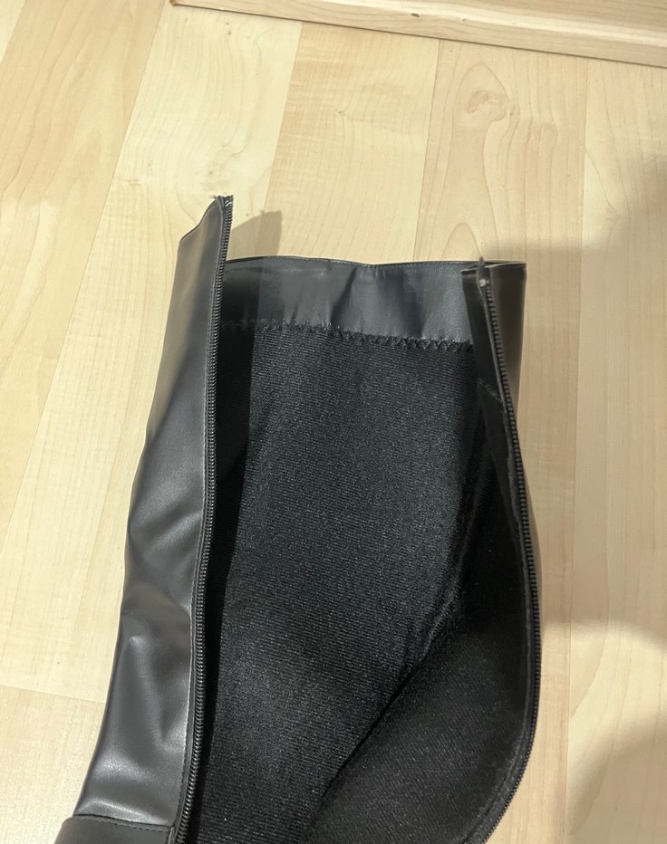 Siyah Deri Tokalı Dizüstü Çizme - Görsel 4