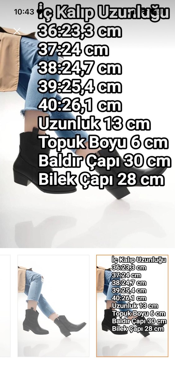 Kadın Siyah suni deri kısa topuklu kovboy bot - Görsel 5