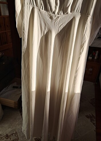 Tesettür beyaz elbise - Görsel 2