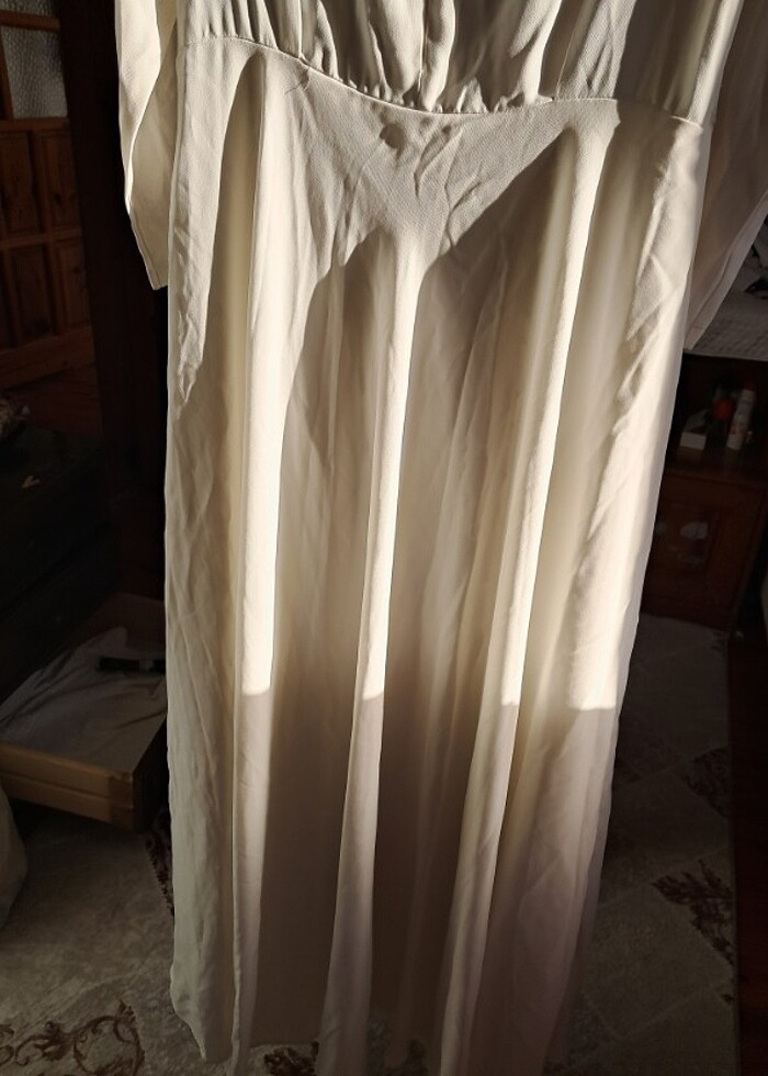 Tesettür beyaz elbise - Görsel 2