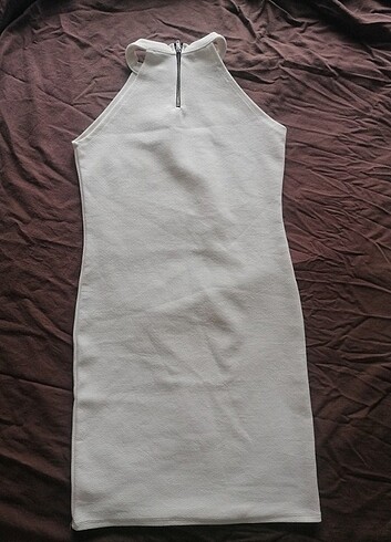 Halter yaka mini elbise siyah/beyaz - Görsel 5