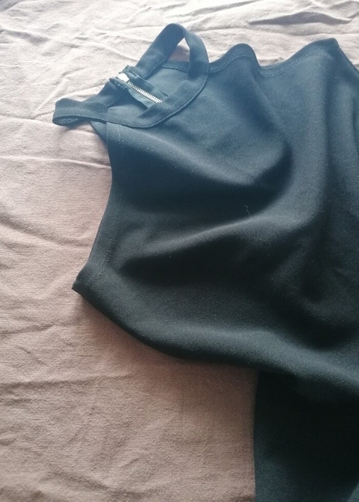 Halter yaka mini elbise siyah/beyaz - Görsel 2