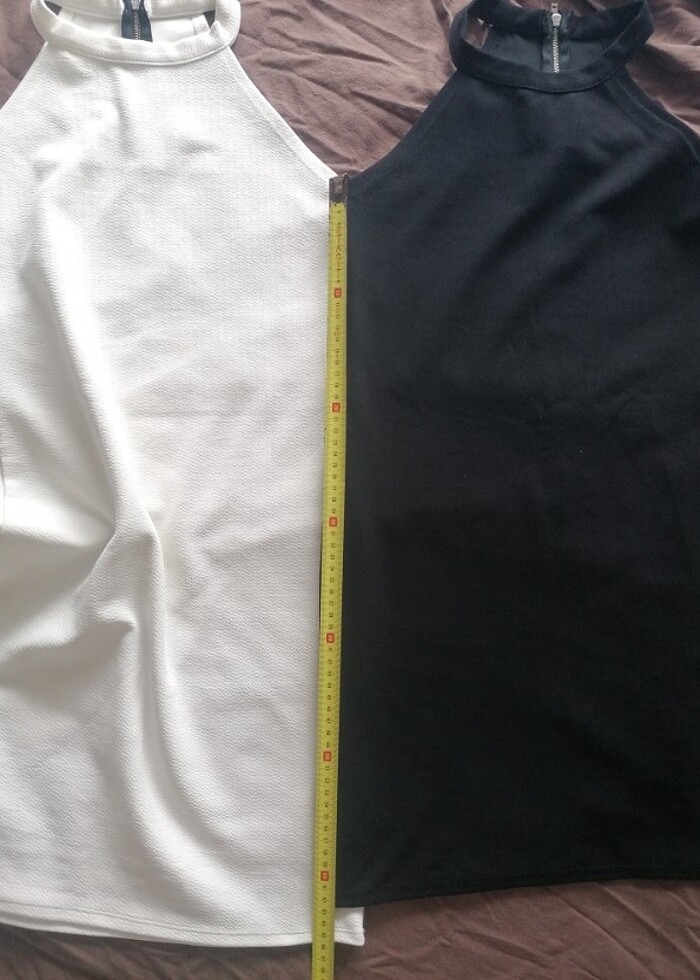 Halter yaka mini elbise siyah/beyaz - Görsel 4