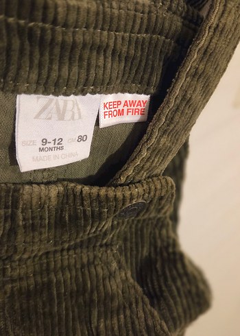 ZARA Kids/Erkek Çocuk yeşil Fitilli Salopet - Görsel 3
