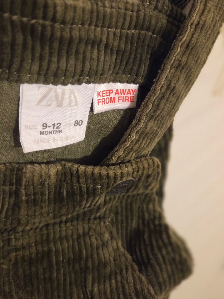 ZARA Kids/Erkek Çocuk yeşil Fitilli Salopet - Görsel 3