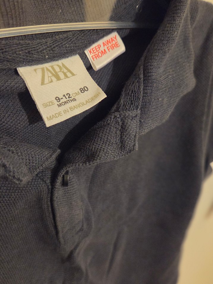 ZARA Kids / Erkek Çocuk Lacivert Kısa Kollu Polo Yaka Tişört - Görsel 3