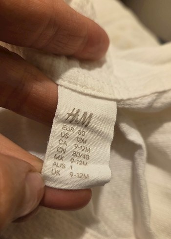 H&M Düğmeli Beyaz Keten Erkek Çocuk Gömlek - Görsel 4