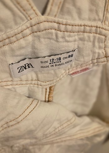 ZARA Kids / Beyaz Keten Askılı Tulum - Görsel 3