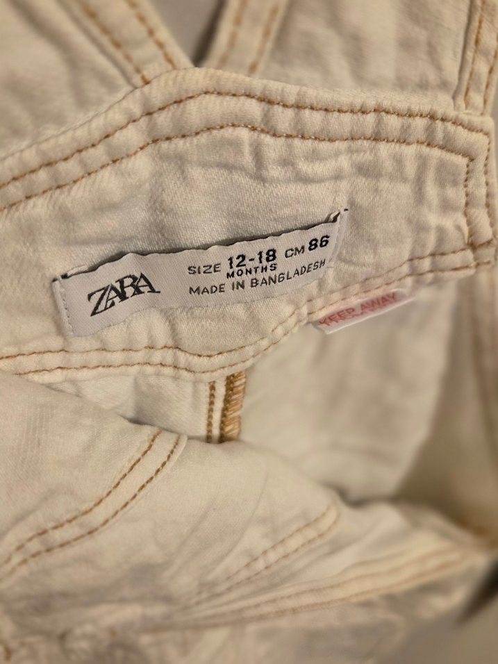 ZARA Kids / Beyaz Keten Askılı Tulum - Görsel 3