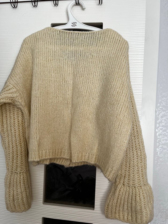 Bej Örgü Kadın Hırka - Görsel 2