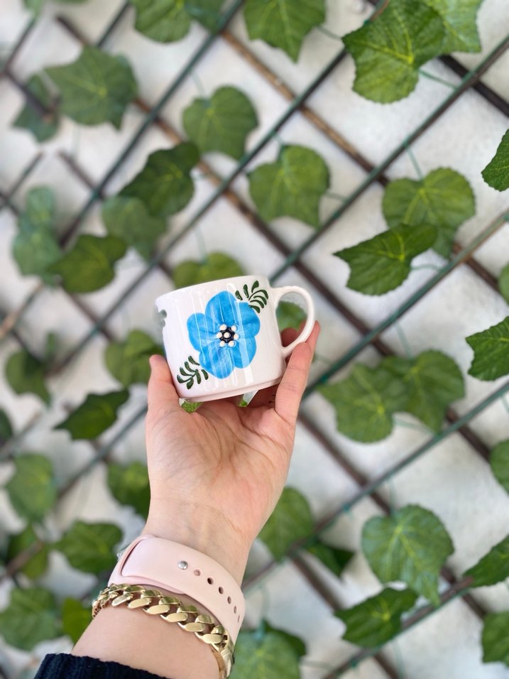 Gelincik Desenli Renkli Seramik 2li Kupa Seti - Görsel 2