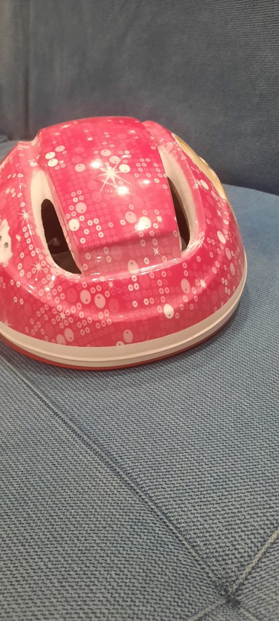 Çocuk bisikler kaskı Renkli Baskılı Pembe Motosiklet Kaskı - Görsel 4
