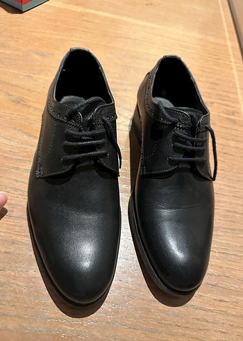Klasik Siyah Deri Erkek çocuk Ayakkabı - Görsel 6