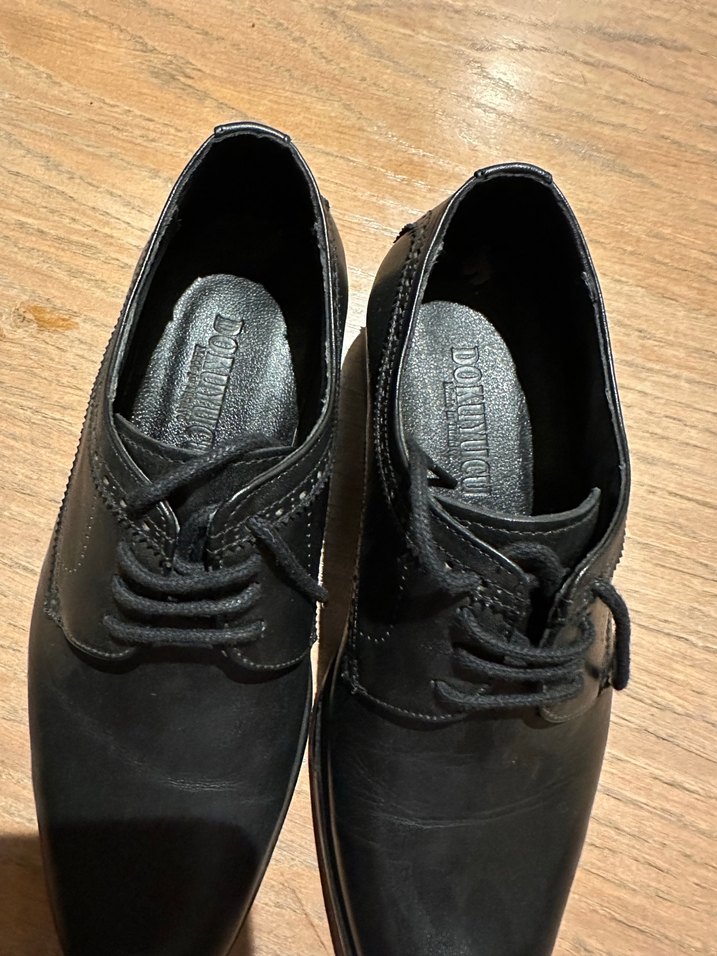 Klasik Siyah Deri Erkek çocuk Ayakkabı - Görsel 2