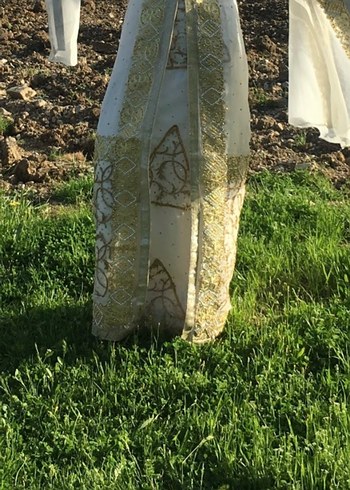 Yöresel elbise Beyaz Nakışlı Kadın Hint Elbisesi kaftan - Görsel 2