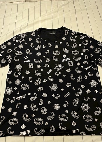 Siyah Baskılı Loose Fit Tişört - Görsel 3