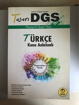 Tasarı dgs türkçe konu anlatımlı test kitabı