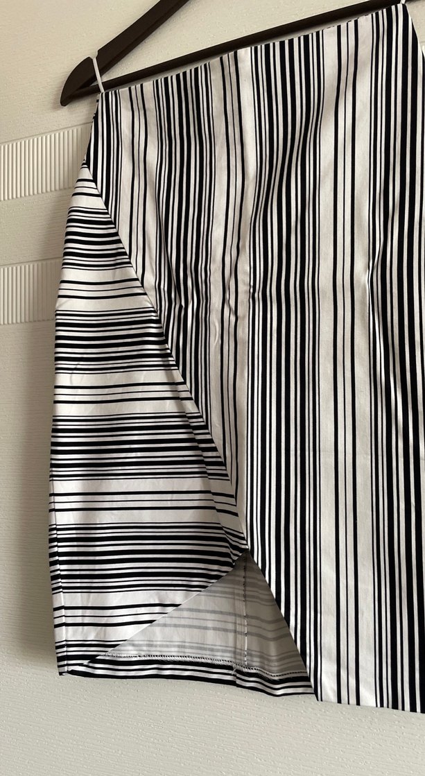 Çizgili Pilili Midi Düz Eteği - Görsel 2