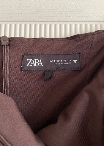 Drapeli Kahverengi Çizgili elbise - Görsel 4