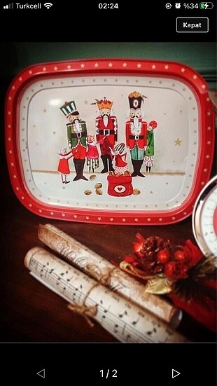 Vintage 30x24 cm tepsi 2 adet