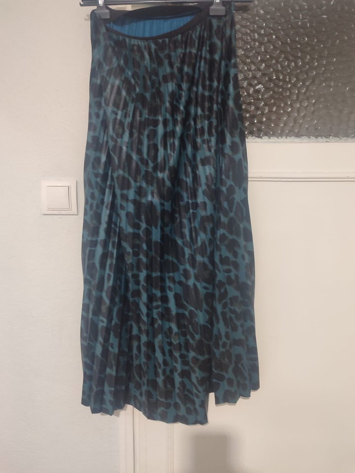 Lacivert Piliseli Uzun Kadın Etek - Görsel 3