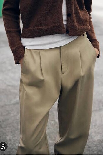 m Beden camel Renk Zara Pensli Beggy Pantolon
