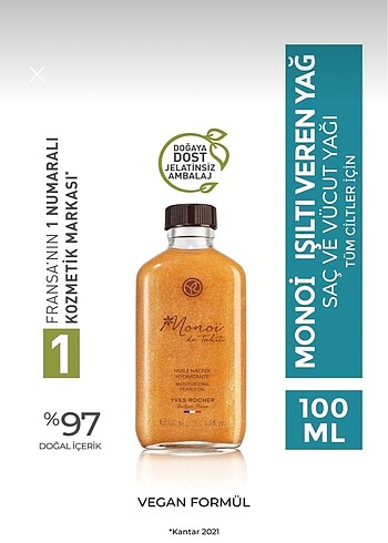 Yves Rocher Monoi Saç ve Vücut Yağı