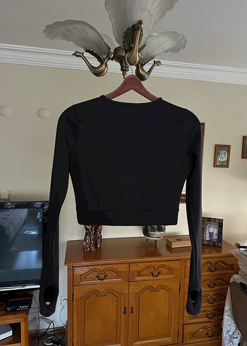 Trendyolmilla Antrasit Crop Spor Bluz - Görsel 10