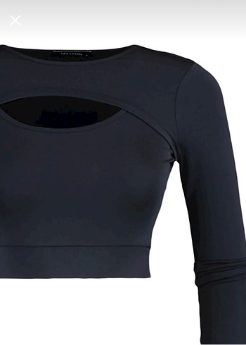 Trendyolmilla Antrasit Crop Spor Bluz - Görsel 6